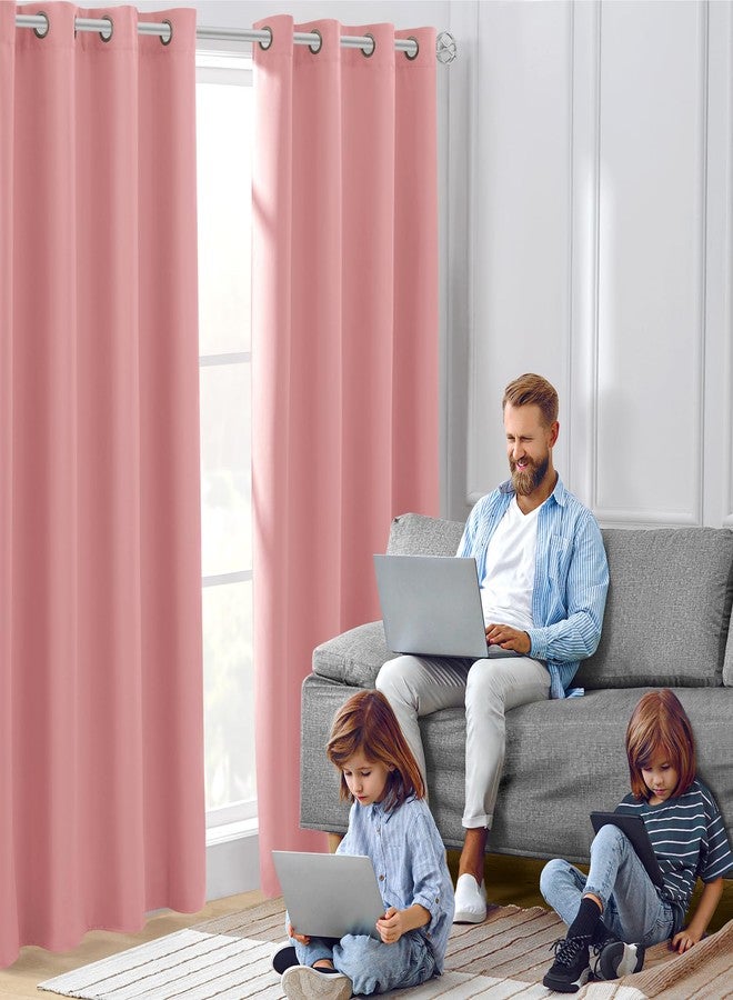 هوم أيدياز ستائر تعتيم مرجانية من هوم آيدياز لغرفة النوم، طولها 52 × 96 بوصة، طقم من قطعتين، ستائر تعتيم للغرفة، ستائر عازلة للصوت والحرارة مزودة بحلقات معدنية لغرفة المعيشة، مثالية لعيد الميلاد - Image 2